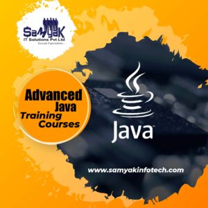 full stack java developer course banner of orange and dark blur color